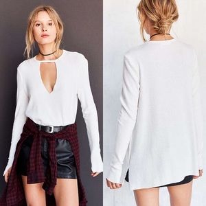 Urban Outfitters white cutout shirt